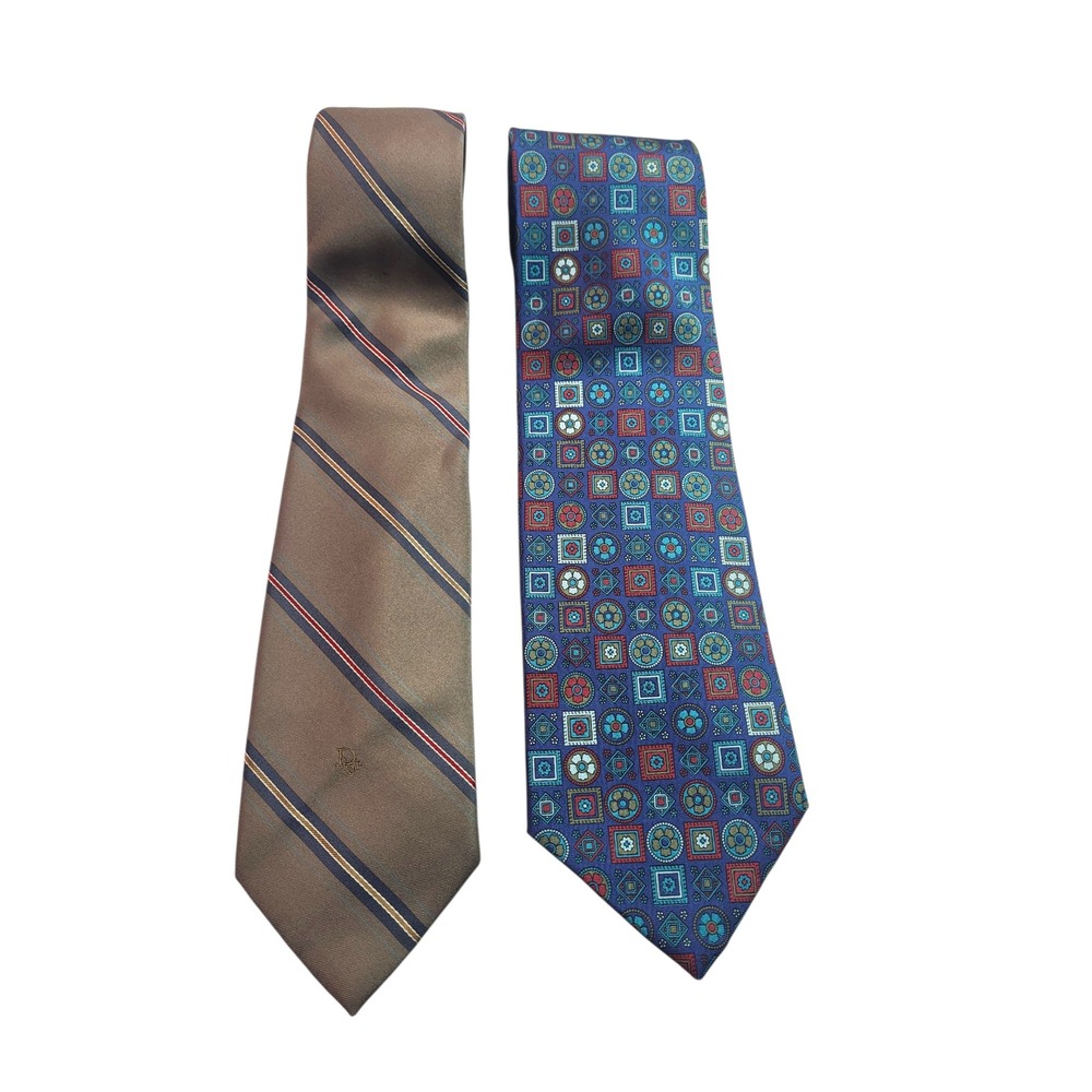 Christian Dior Silk Neckties Set - Designer Dress Ties - Men's Fashion
